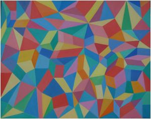 geometrijska kompozicija no 18., ulje na platnu, 80x100 cm.